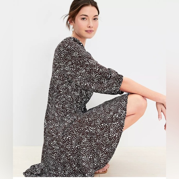 Loft Dotted Godet Mini Flare Dress - Picture 3 of 6